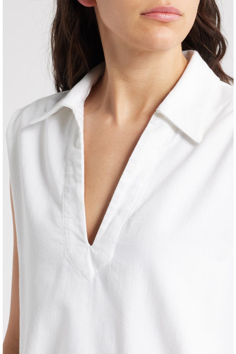 Fiona Tie Hem Sleeveless Cotton Blend Top, Alternate, color, OPTIC WHITE