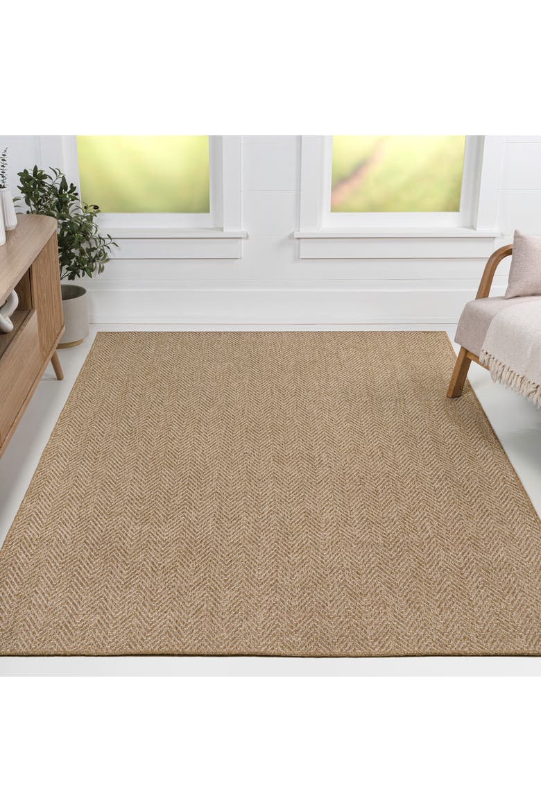 Rowena Easy Jute Scandinavian Boho Herringbone Weave Indoor/Outdoor Area Rug, Alternate, color, Beige