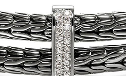 John Hardy Spear Coil Choker, Diamonds In Dark Sterling Silver