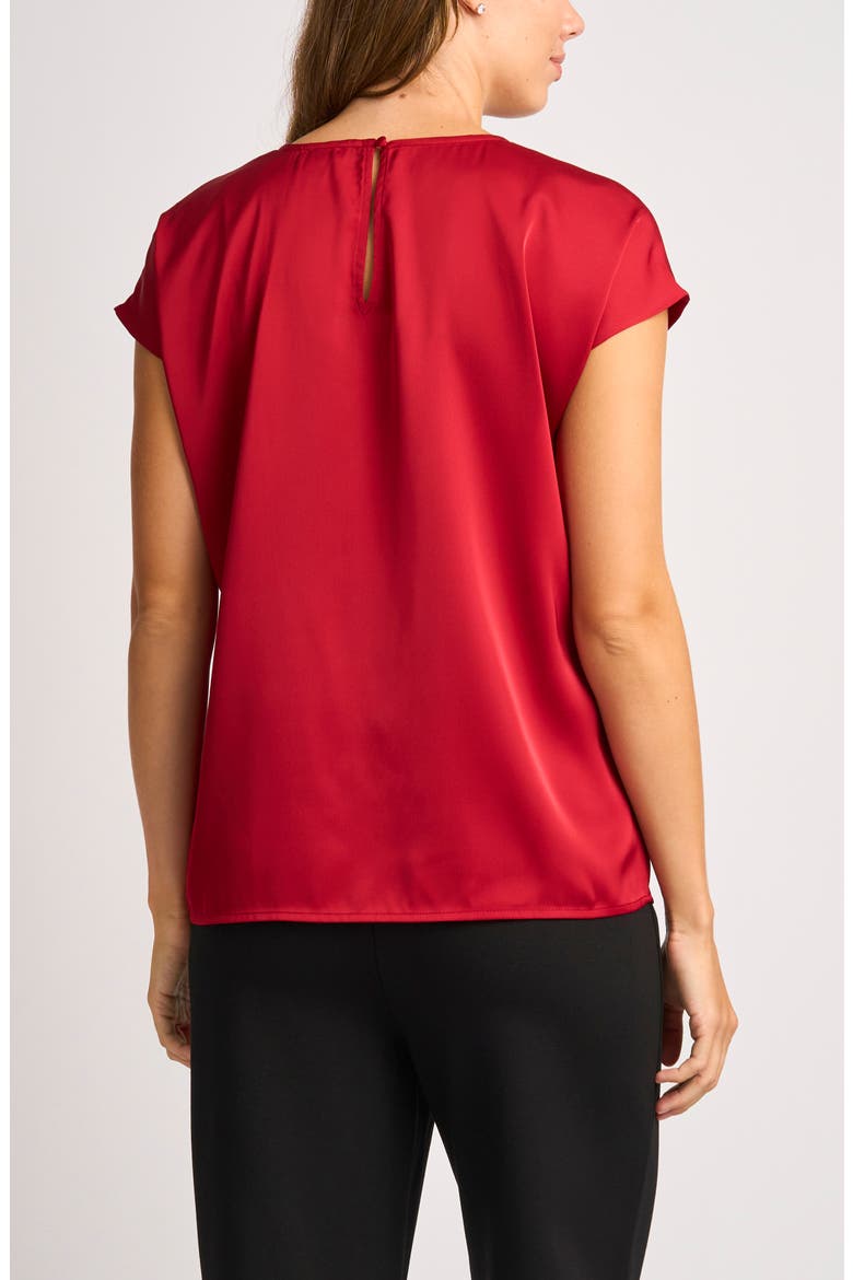 Print Cap Sleeve Blouse, Alternate, color, BRIGHT RED