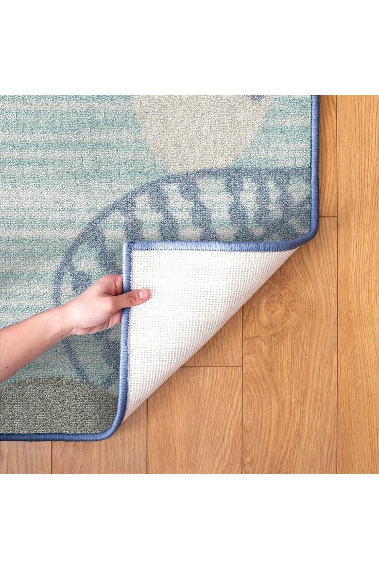 Sense of Place Blue Leaf Carpet - 6' X 9', Alternate, color, Blue Leaf