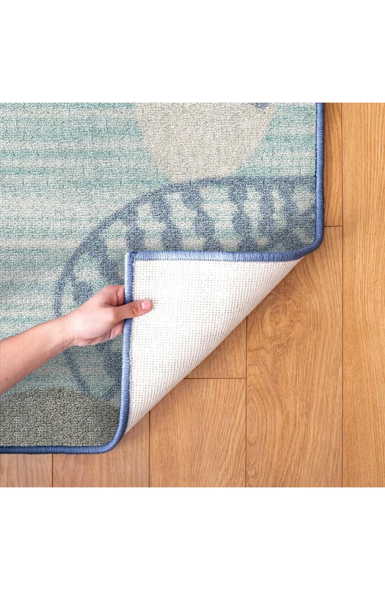 Kaplan Early Learning Company Sense of Place Leaf Carpet - Blue - 4' x 6' Rectangle, Alternate, color, Blue