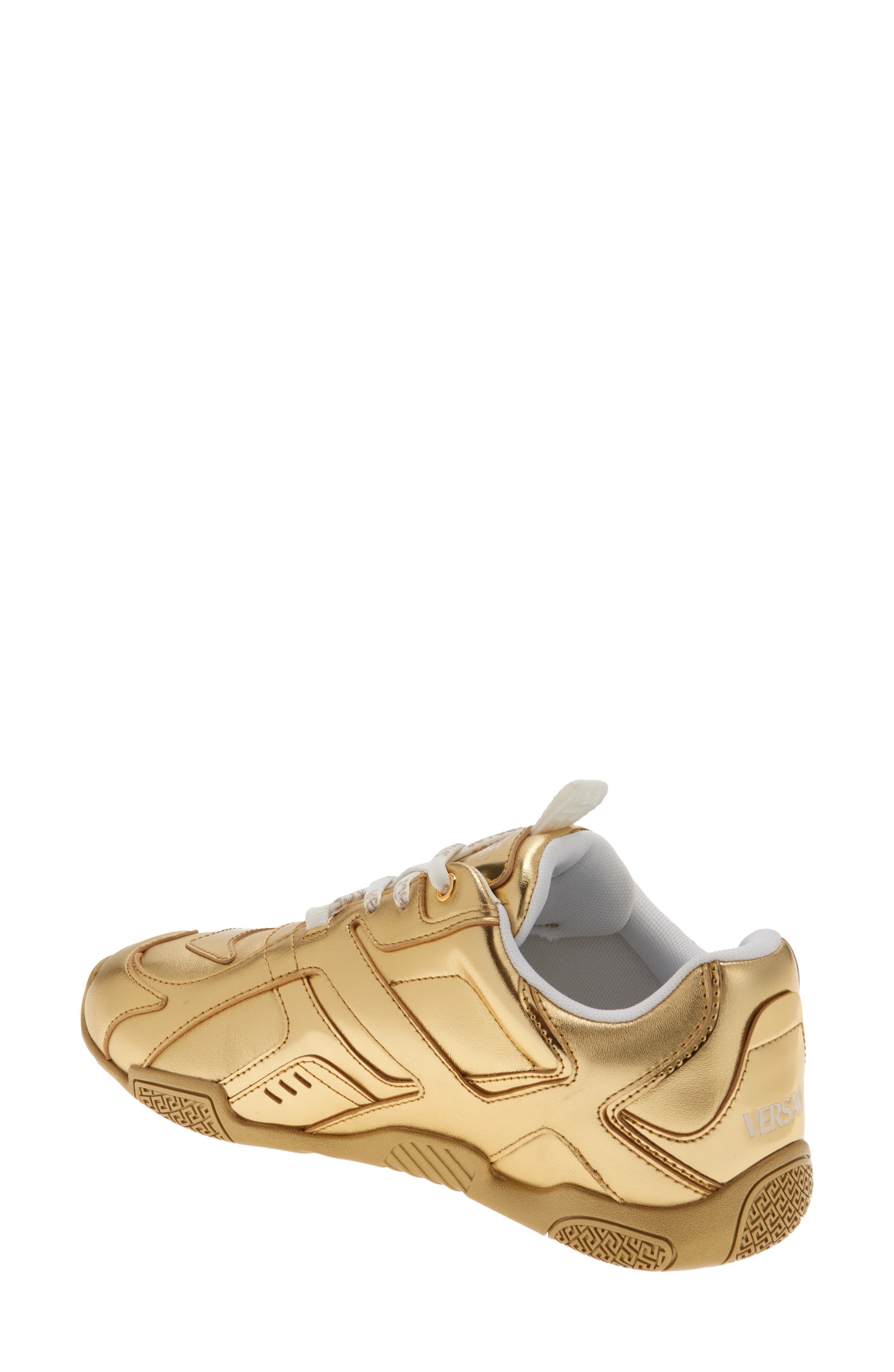 Versace Galaxia Metallic Leather Sneaker, Alternate, color, 