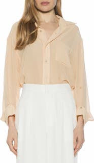 Alexia Admor Atticus Sheer Button Up Shirt