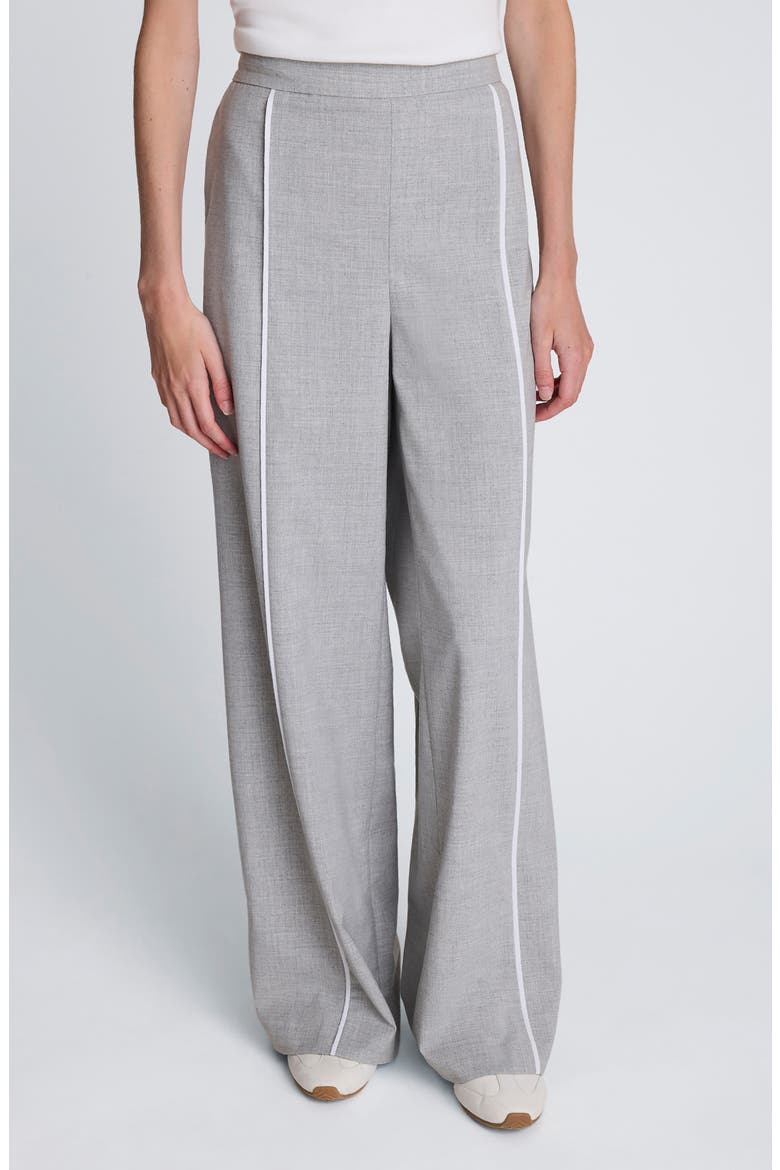 Piping Detail Wide Leg Pants, Alternate, color, LIGHT HEATHER GREY