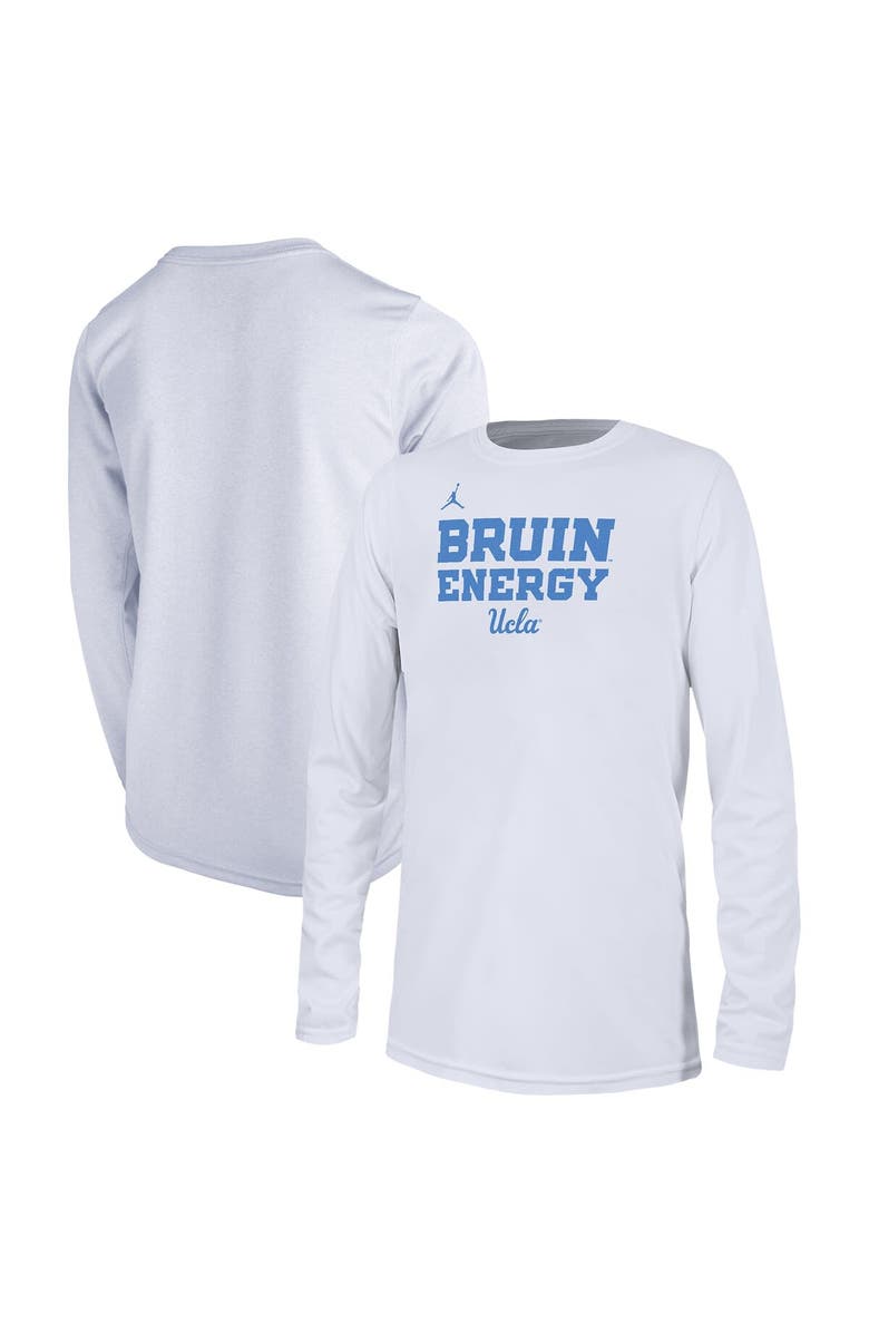Jordan Brand Youth Jordan Brand  White UCLA Bruins 2024 On-Court Bench Energy T-Shirt, Main, color, 