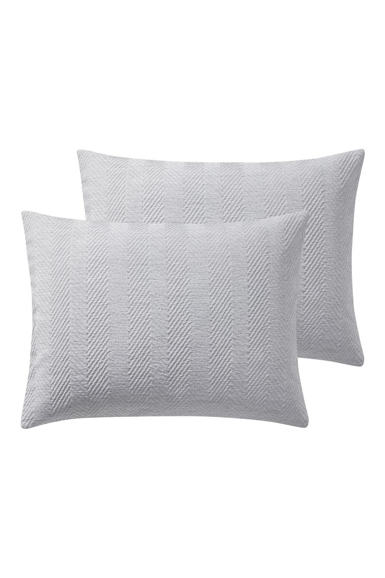 Herringbone Microfiber Reversible Comforter & Sham Set, Alternate, color, GREEN