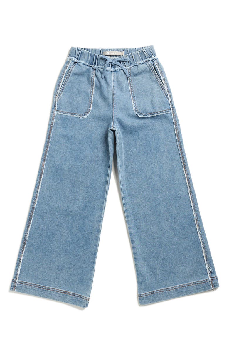 Tractr Kids' Frayed Wide Leg Jeans, Main, color, Blue