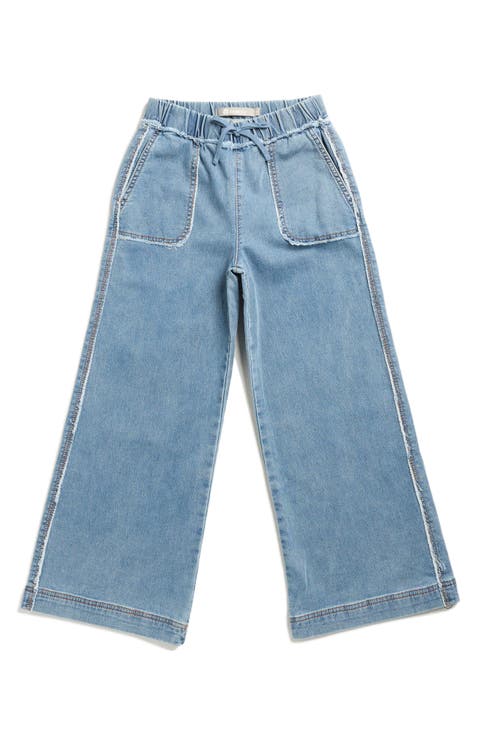 Kids' Frayed Wide Leg Jeans (Big Kid)