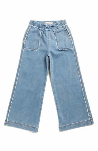 Tractr Kids' Frayed Wide Leg Jeans