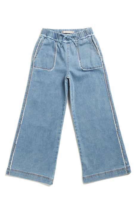 Tractr Kids' Frayed Wide Leg Jeans