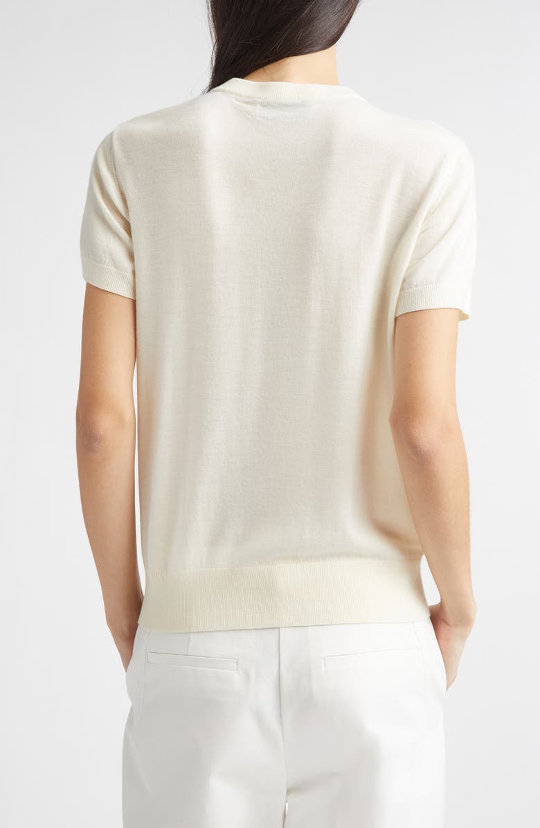 PARTOW Enzo Short Sleeve Virgin Wool Sweater, Alternate, color, Ivory