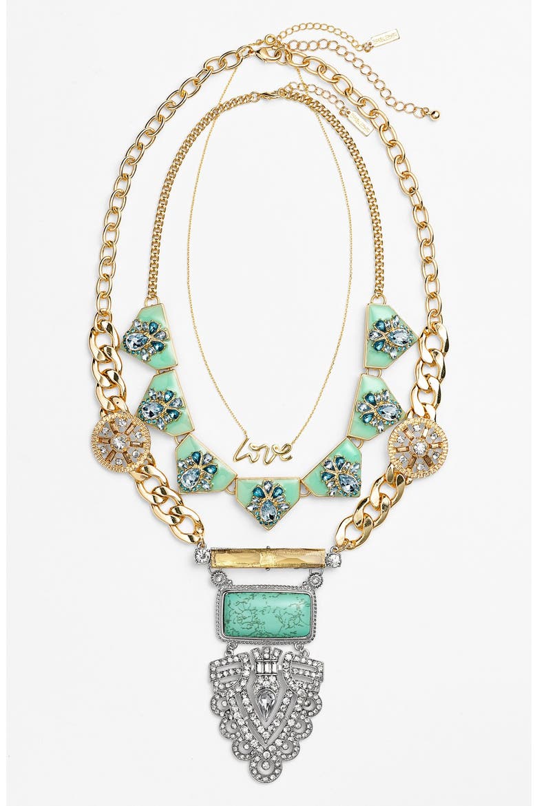 Embellished Collar Necklace, Alternate, color, MINT MULTI/ CLEAR/ GOLD