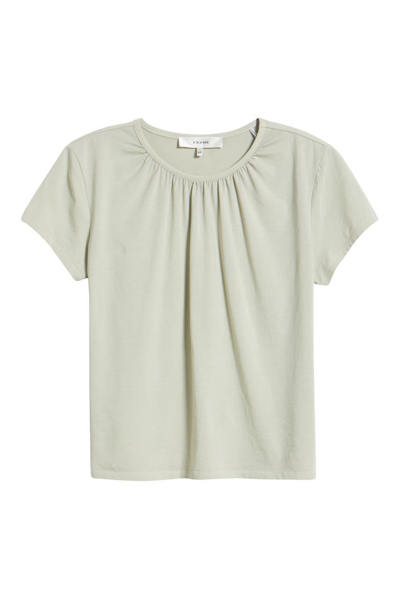 Gathered Cotton Blend T-Shirt, Alternate, color, SOFT MINT