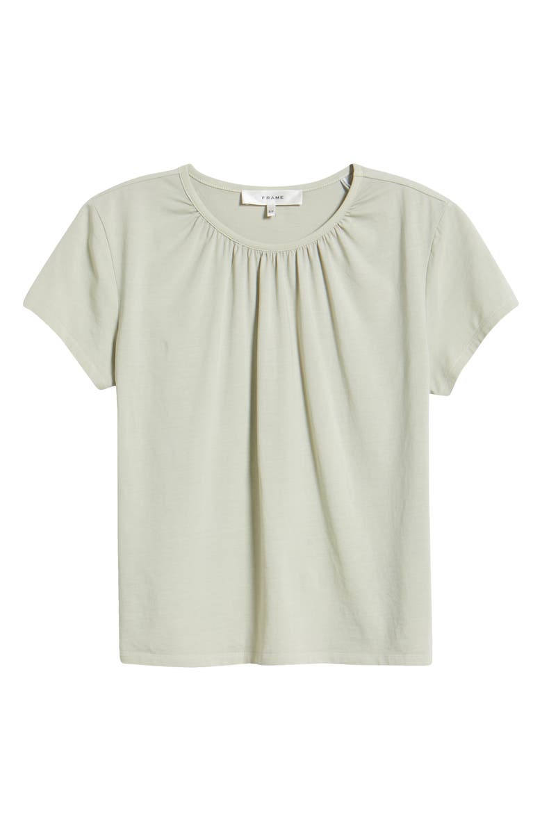 FRAME Gathered Cotton Blend T-Shirt, Alternate, color, Soft Mint