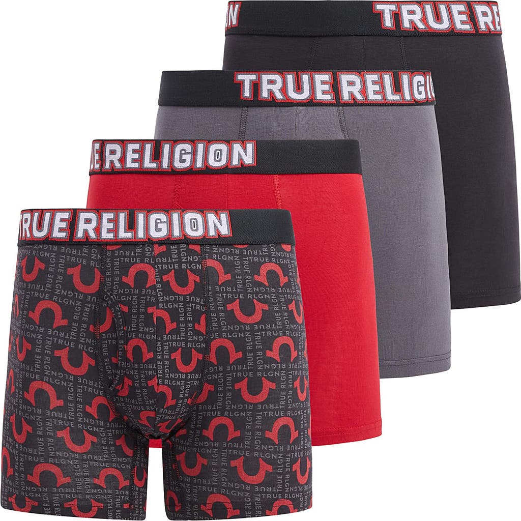 True Religion Boxer Briefs Stretch Underwear Pack Of 4 In Multi
