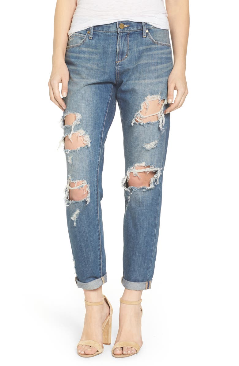 Articles of Society Janis Ripped Boyfriend Jeans, Main, color,