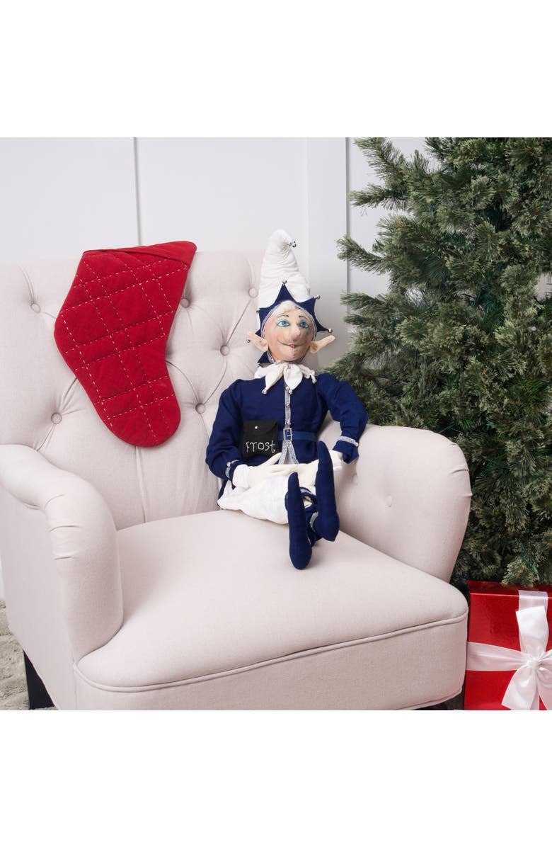 Gallerie II Jack Frost Joe Spencer Gathered Traditions Christmas Christmas Art Doll Figure, Alternate, color, Blue