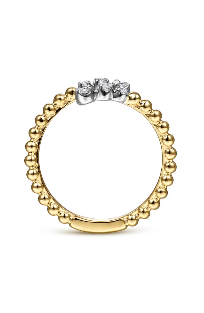 Gabriel & Co. Bujukan Two-Tone 14K Gold & Diamond Bypass Ring, Alternate, color, Two Tone