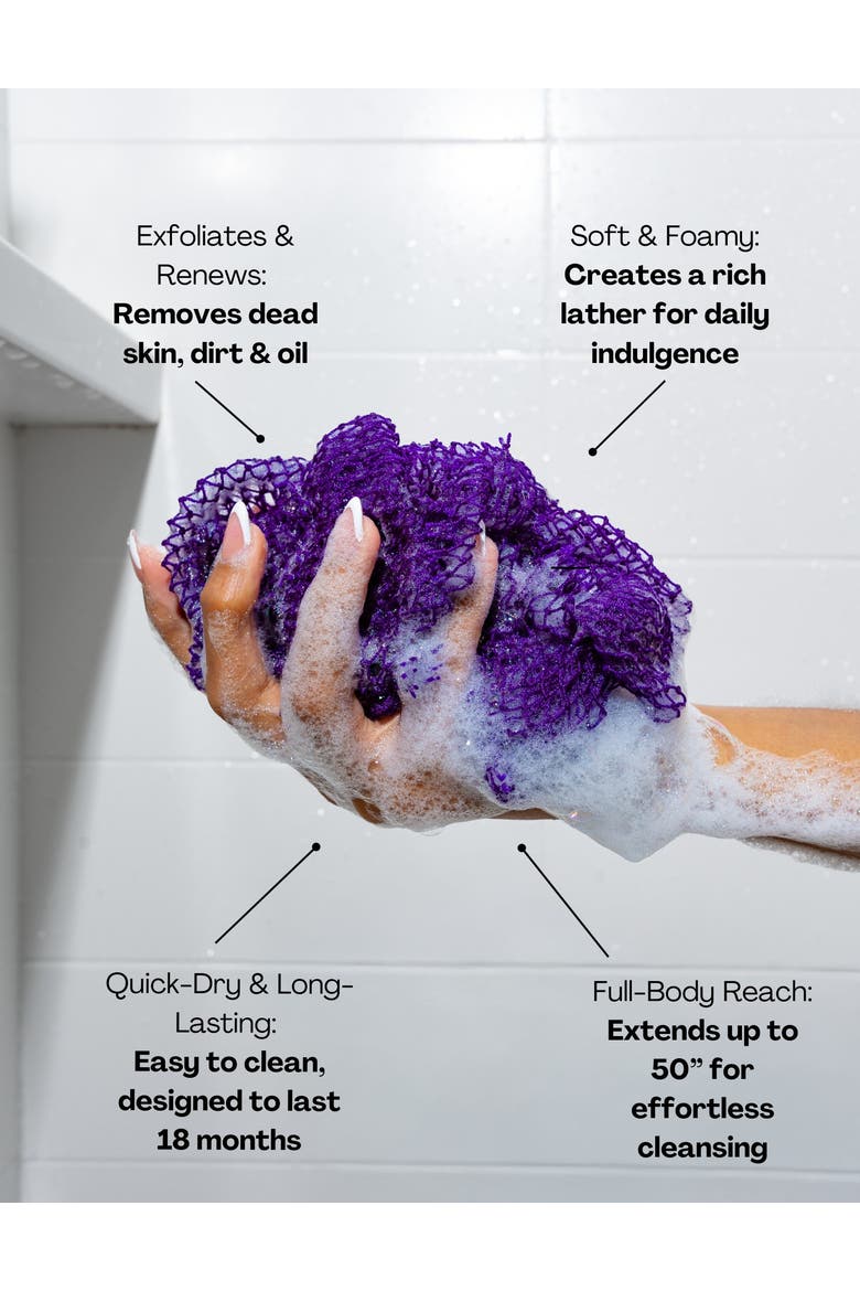 Exfoliating Sponge, Alternate, color, Purple