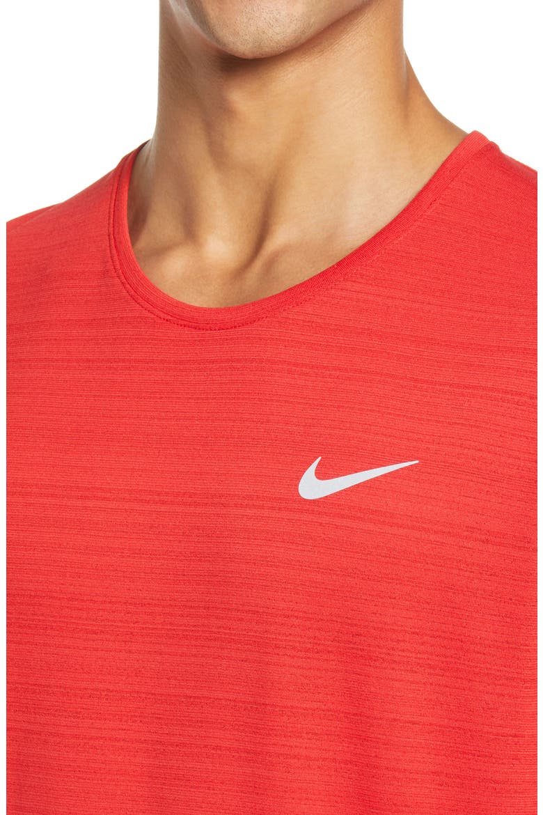Men's Dri-FIT Miler Reflective Running T-Shirt, Alternate, color, UNIVERSITY RED/ REFLECTIVE