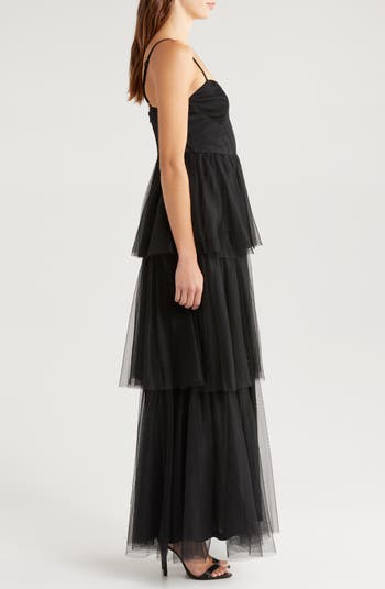 Bustier Tiered Tulle Gown