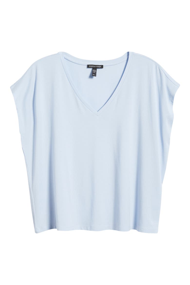 V-Neck Boxy T-Shirt, Alternate, color, AIRY BLUE
