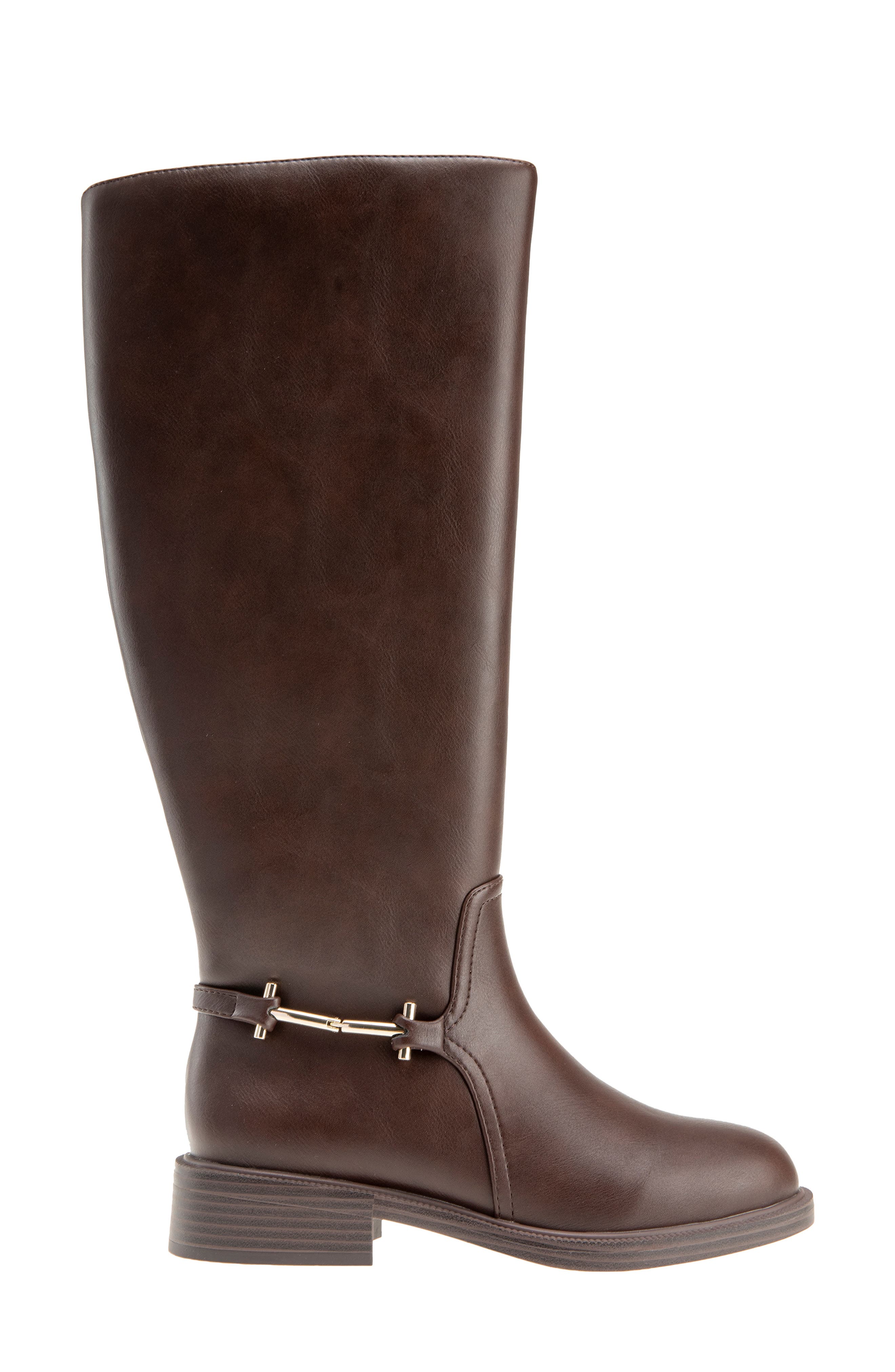 Lukas Faux Leather Knee High Boot, Alternate, color, DARK BROWN