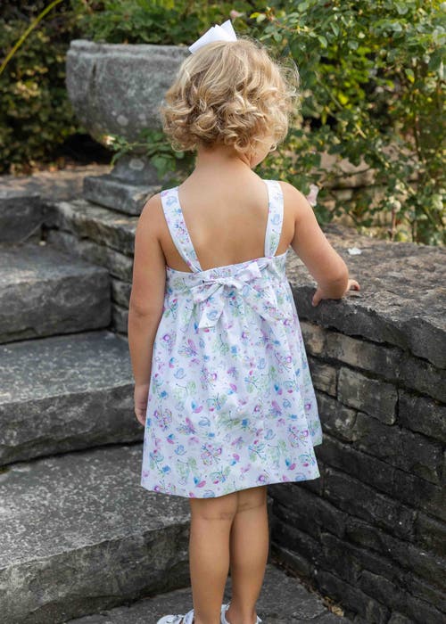 Florence Eiseman Butterfly Print Dress With Butterfly In Multi