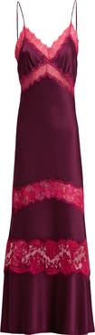 Diane von Furstenberg Eden Lace Trim Satin Slipdress