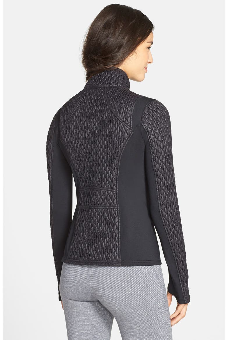'Double Diamond' Quilted Jacket, Alternate, color, BLACK