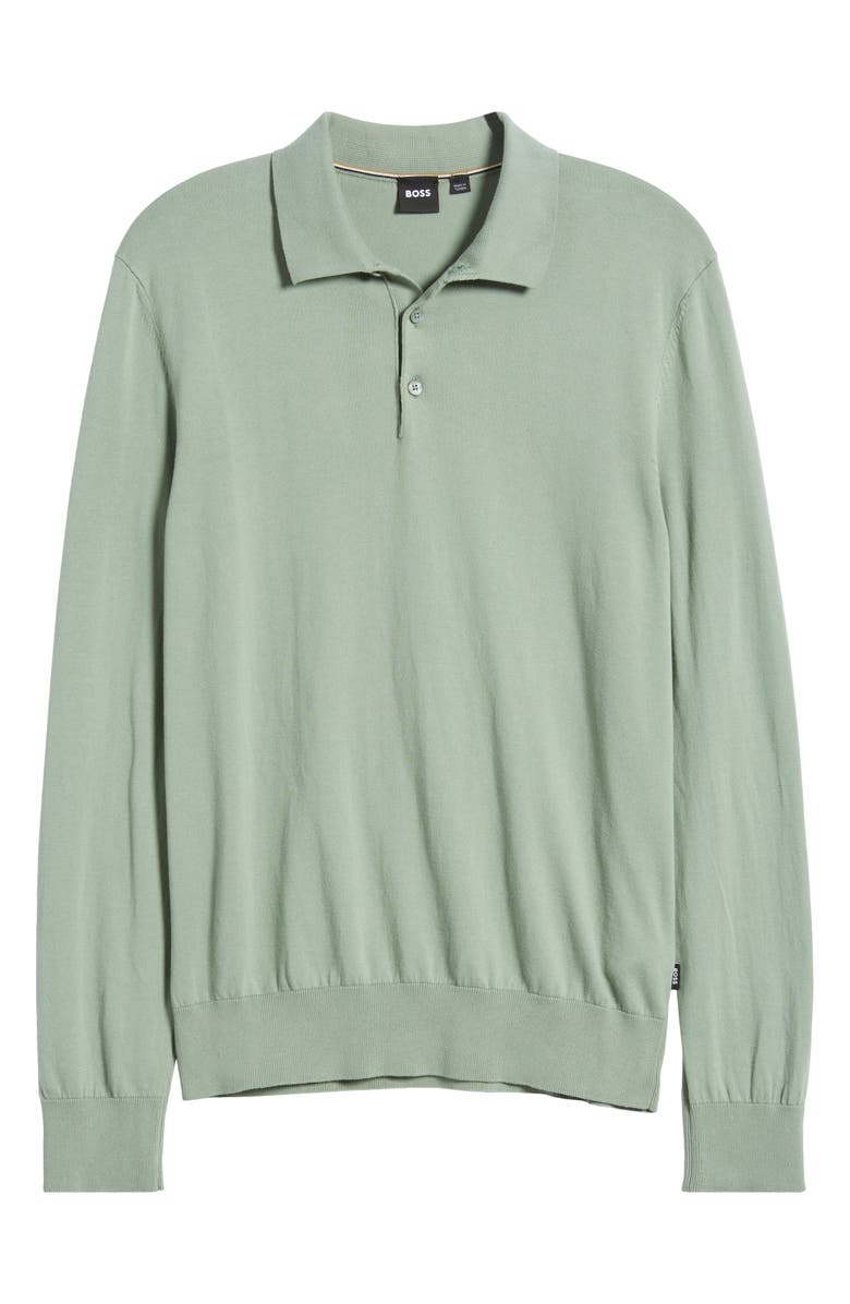 BOSS Gemello Cotton Polo Sweater, Alternate, color, Light Green