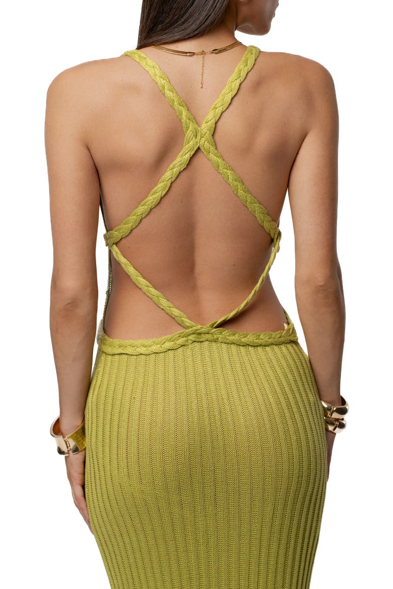 Drift & Dream Open Back Body-Con Maxi Sundress, Alternate, color, GREEN