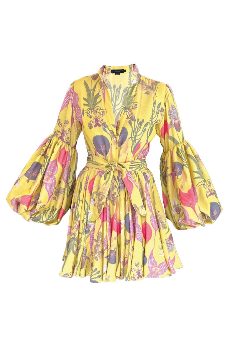 Carta Y Letra Dress, Main, color, BOTANICA YELLOW PRINT