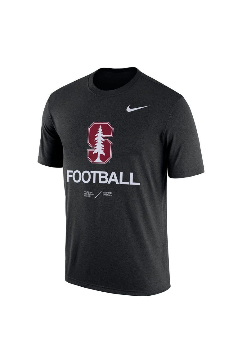 Men's Nike Heathered Black Stanford Cardinal Team Football Legend T-Shirt, Alternate, color, Heather Black