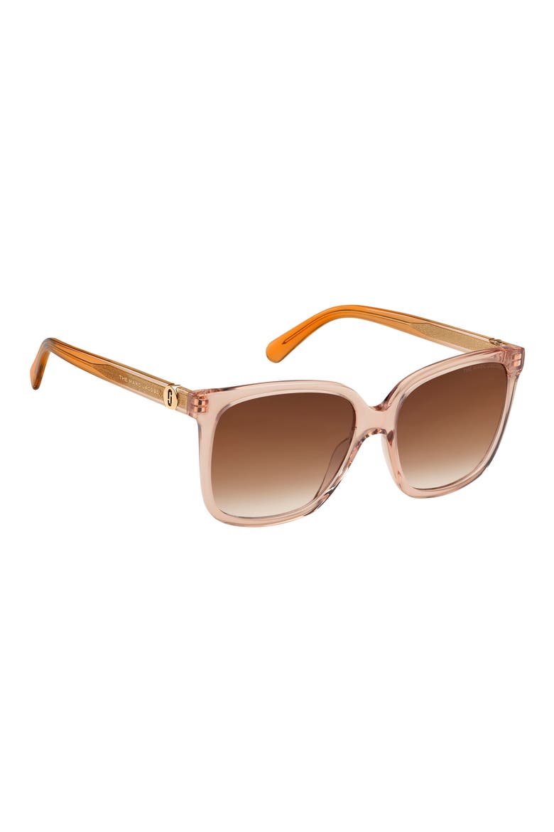 56mm Rectangle Sunglasses, Alternate, color, ORANGE BEIGE / BROWN