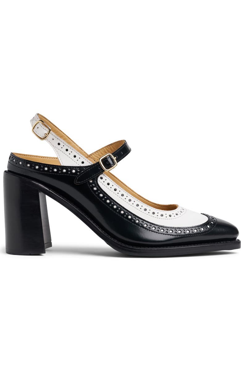THE OFFICE OF US Mrs. Russel Ankle Strap Pump, Alternate, color, Black/ White