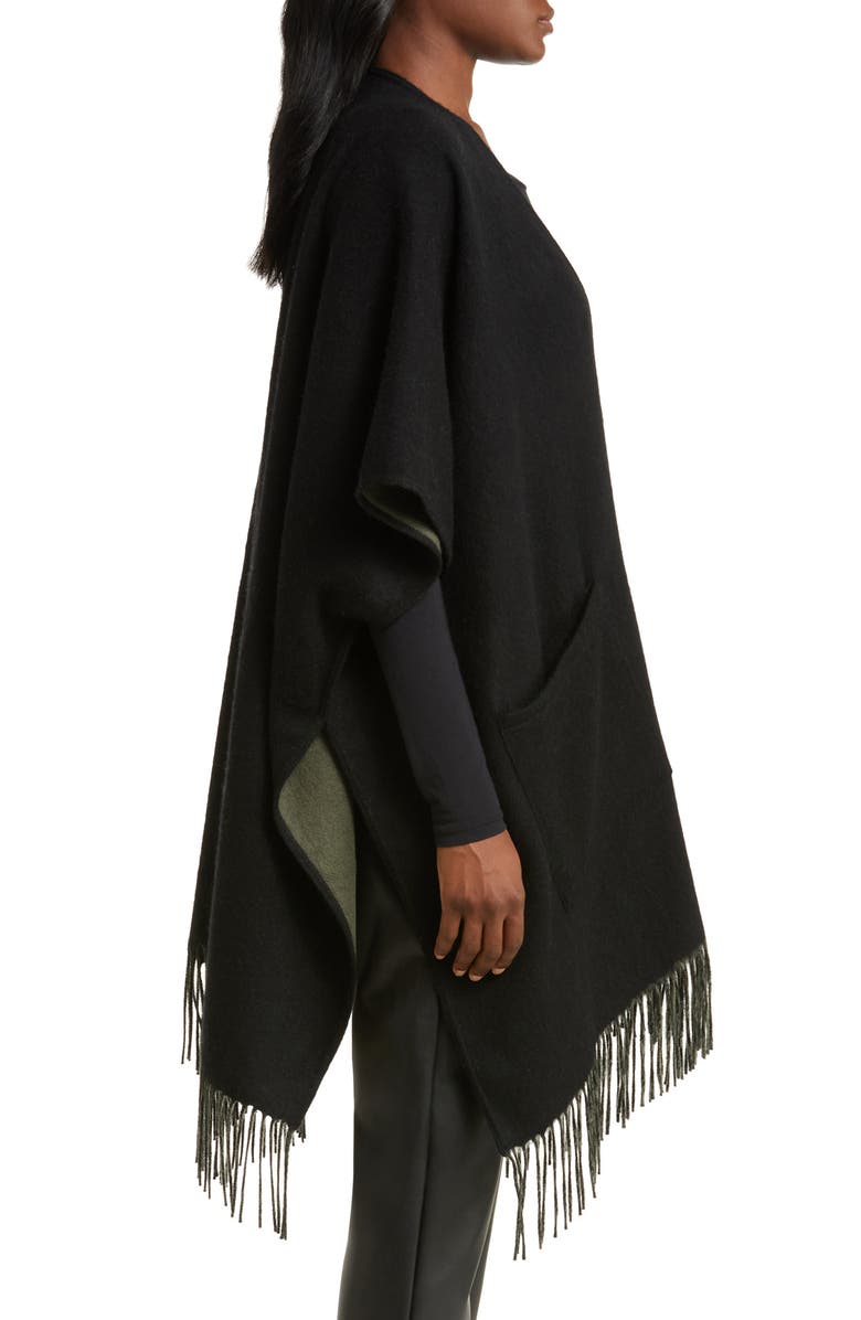 Nordstrom Reversible Pocket Wool & Cashmere Ruana, Alternate, color,