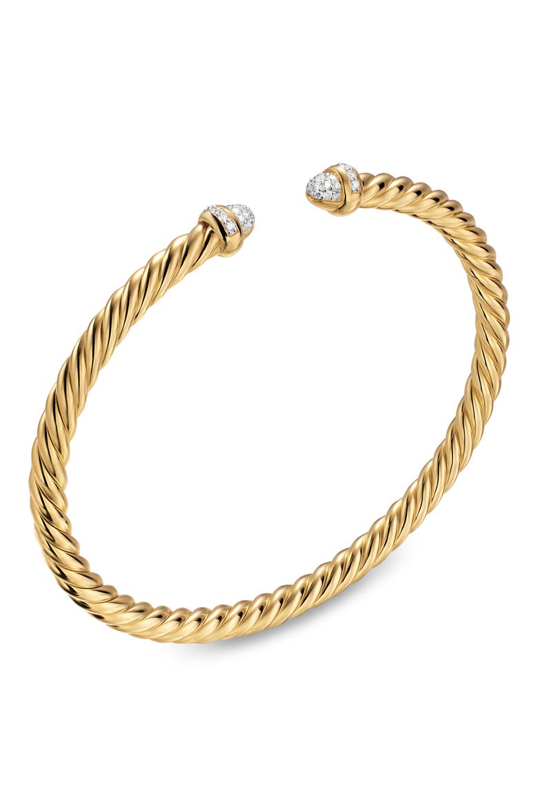 Cablespira® Flex Bracelet in 18K Yellow Gold with Diamonds, 4mm, Alternate, color, DIAMOND
