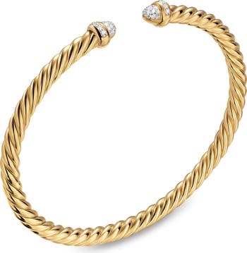 Cablespira<sup>®</sup> Flex Bracelet in 18K Yellow Gold with Diamonds, 4mm
