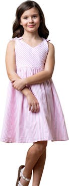 Hope & Henry Girls' Bow Shoulder Swing Dress, Toddler