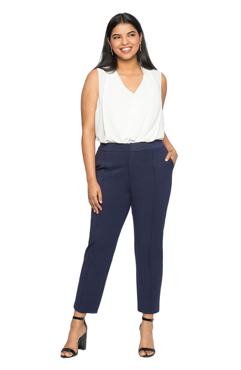 ELOQUII The Ultimate Stretch Slim Leg Pant, Main, color, Maritime Blue