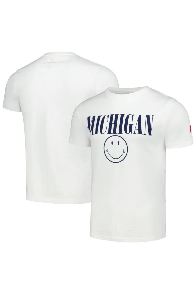 Men's League Collegiate Wear White Michigan Wolverines Smiley All American T-Shirt, Main, color, White
