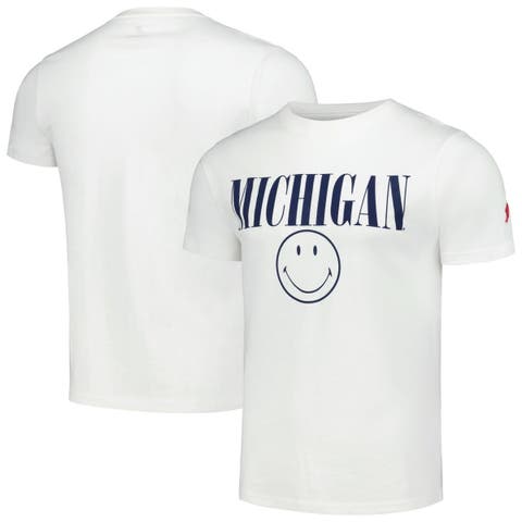 Men's League Collegiate Wear White Michigan Wolverines Smiley All American T-Shirt