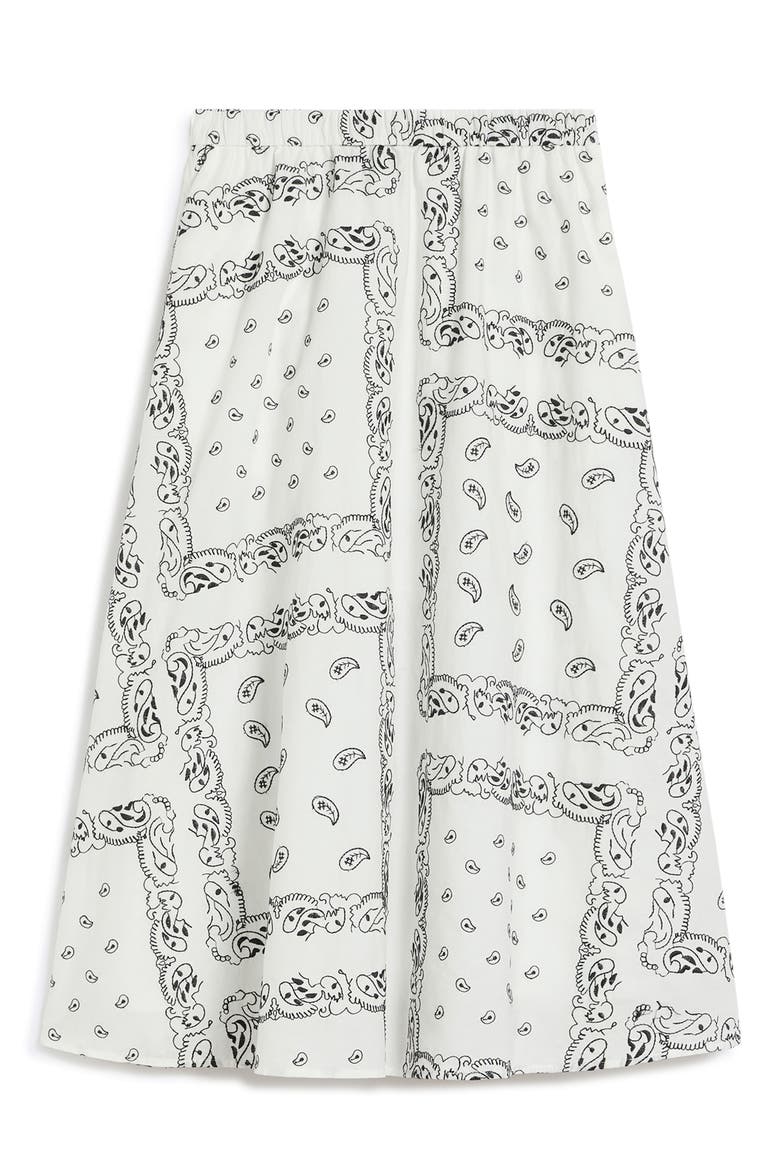 Caravan Bandana Print Cotton Skirt, Alternate, color, WHITE