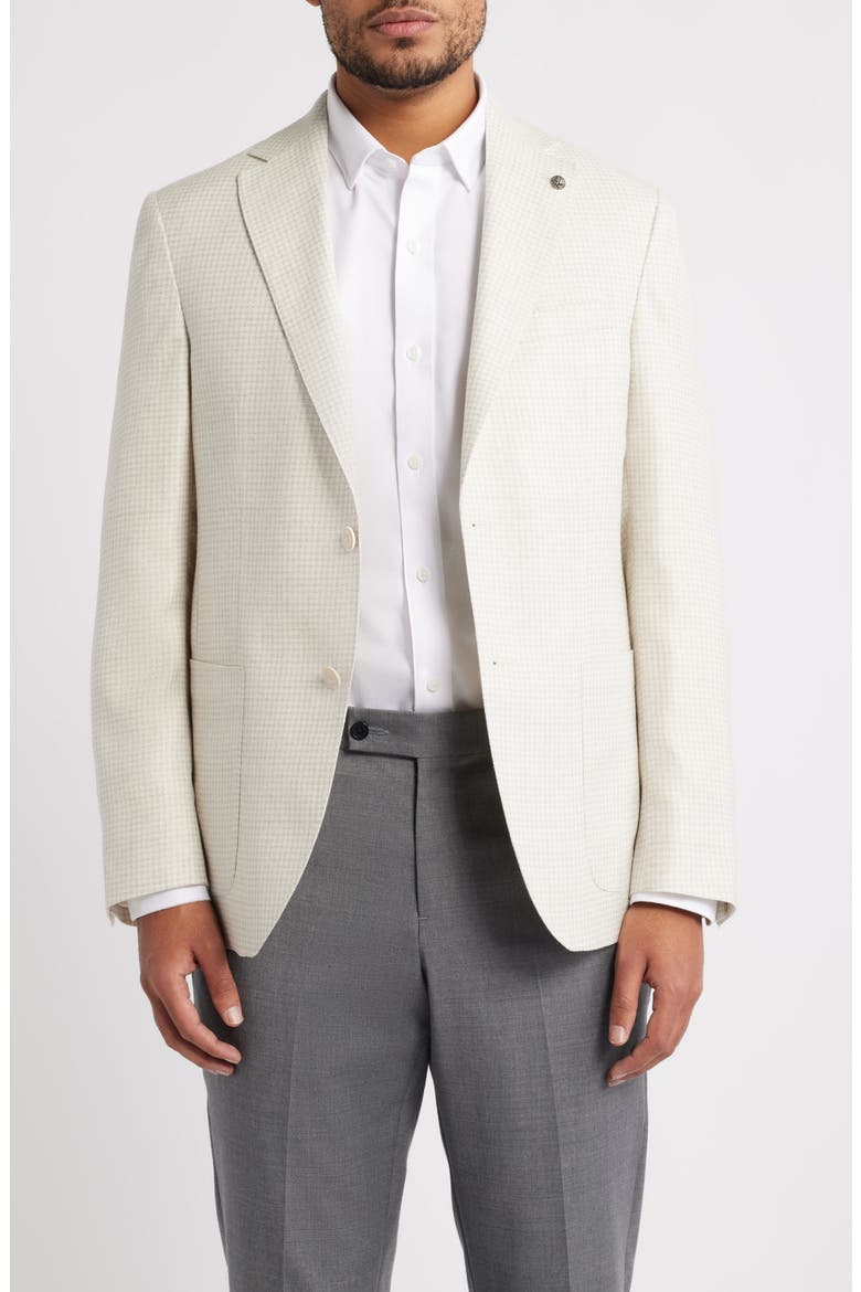 Madison Mini Check Wool, Silk & Linen Sport Coat, Main, color, OFF WHITE