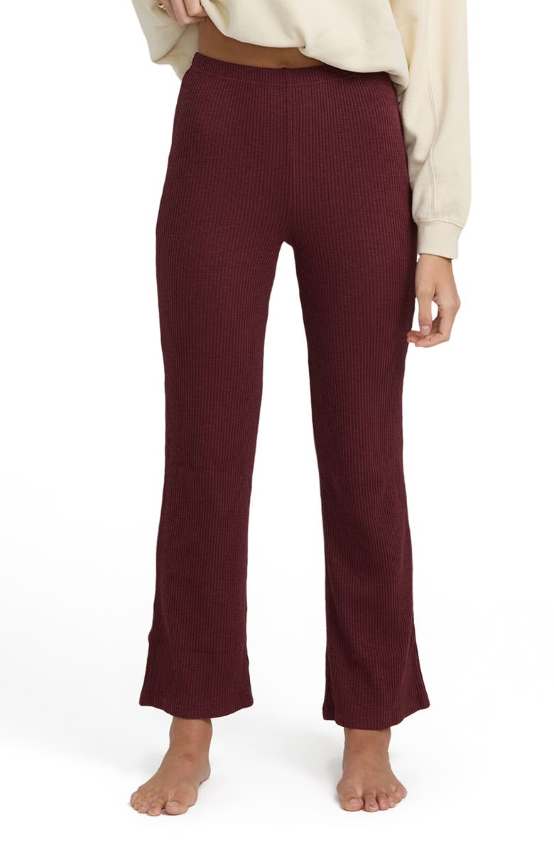 Billabong Fever Twist Flare Rib Pants, Main, color, Pinkie