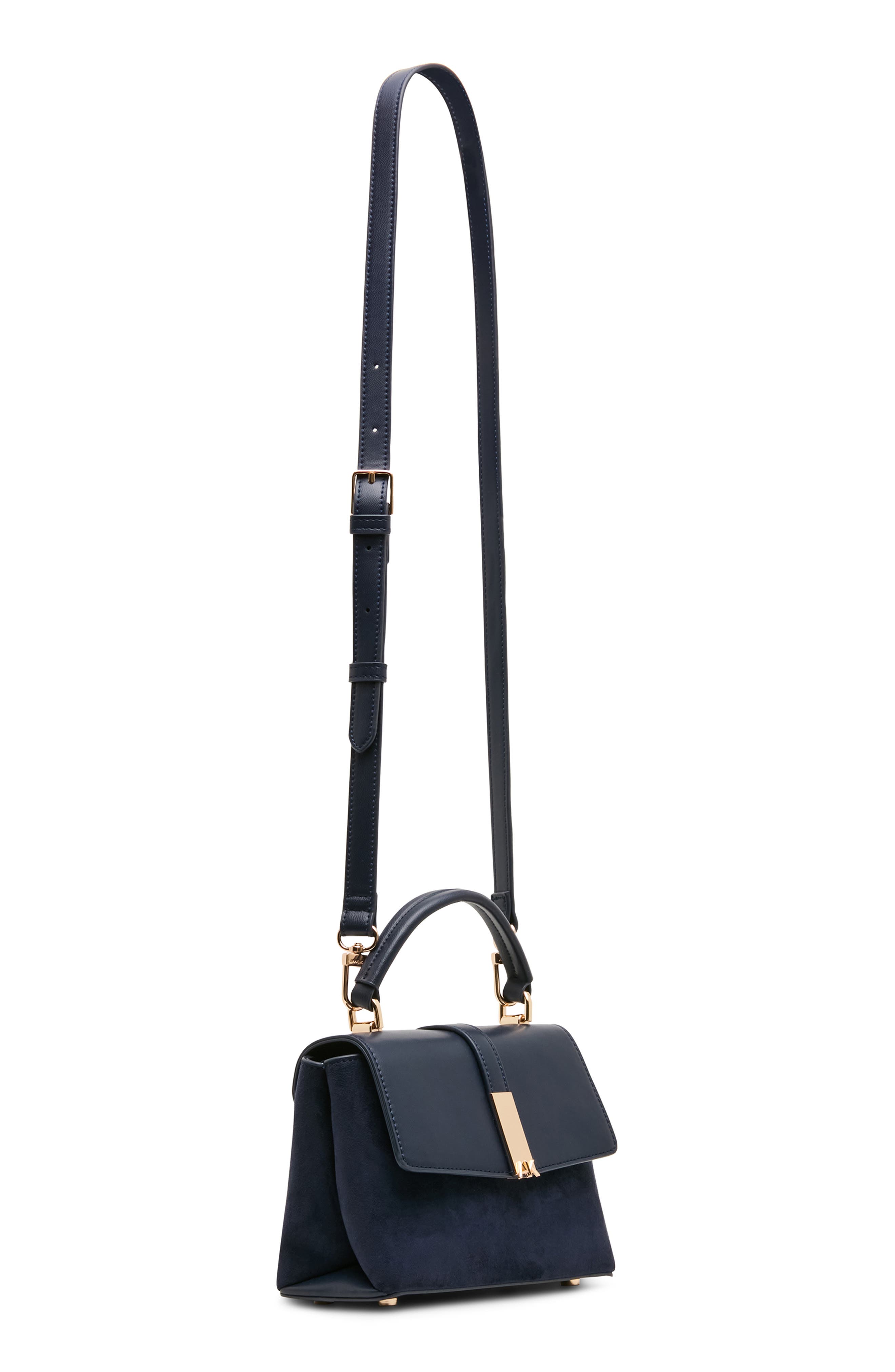 Small Top Handle Faux Leather Bag, Alternate, color, DISTANT MOUNTAIN