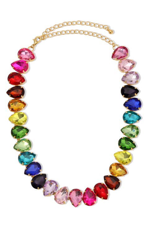 Samantha Multicolor Pear Cut Collar Necklace
