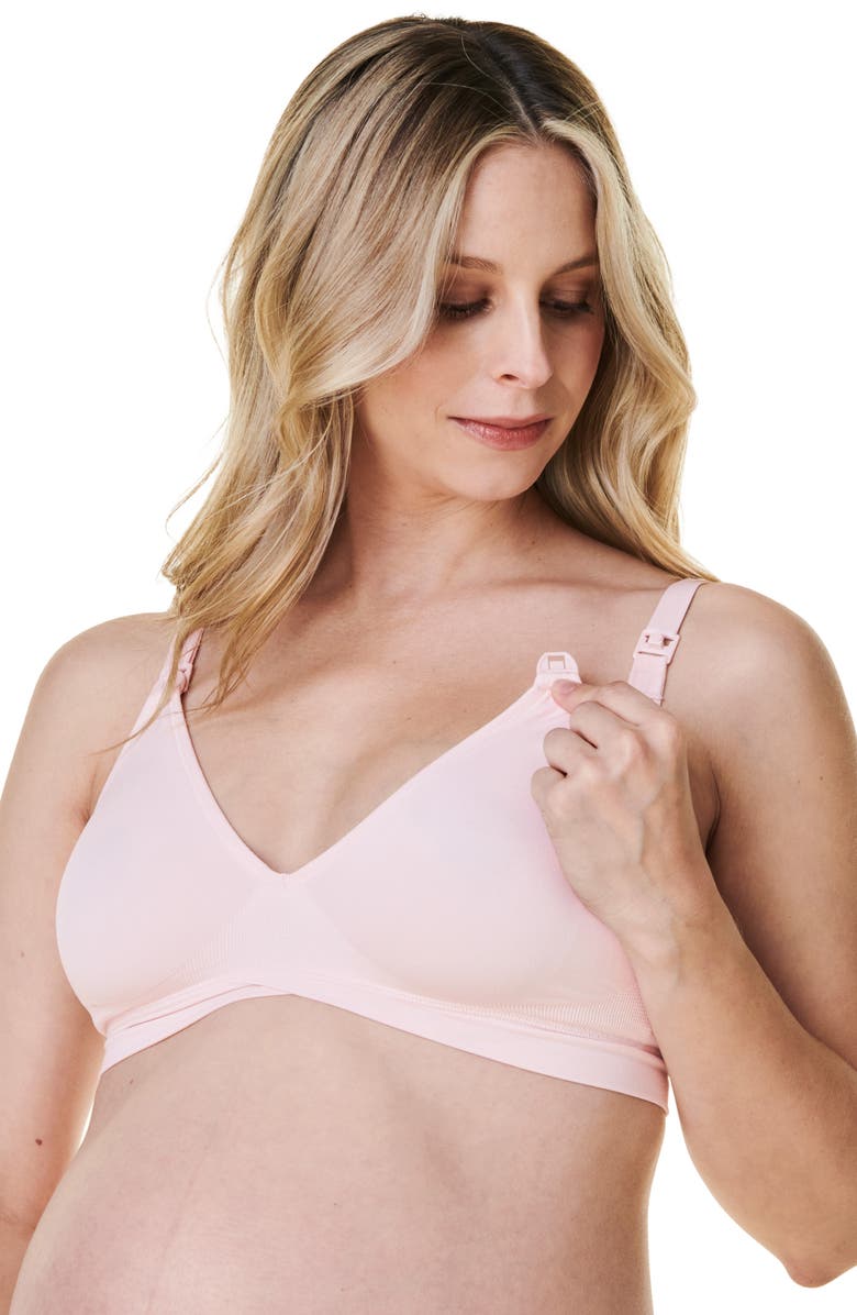Bravado Designs V-Neck Wireless Maternity/Nursing Bra, Alternate, color, Chalk Pink